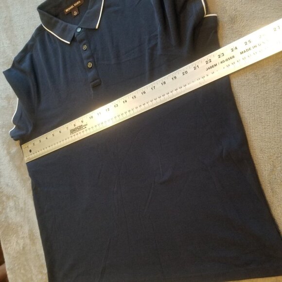 Michael Kors Women's Button Up Polo Shirt Casual Collared Top Cotton Black Sz XL - Picture 5 of 6